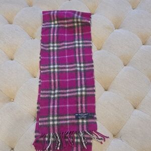 Burberry Fuchsia and Black Checkered Scarf